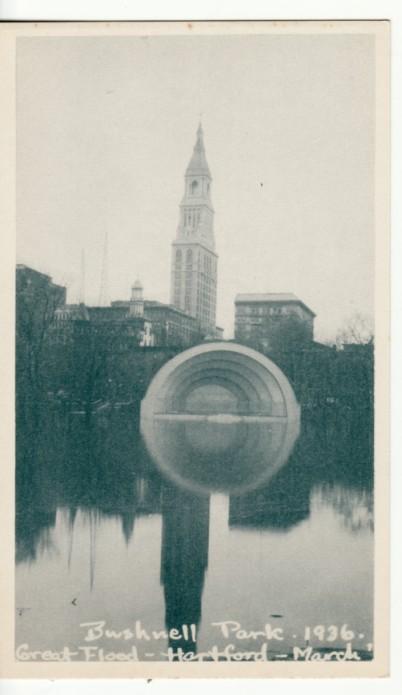 CT   HARTFORD   BUSHNELL PARK  1936 FLOOD postcard