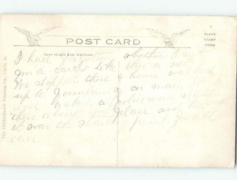 Pre-Chrome FOUNTAIN SCENE Cincinnati Ohio OH AH5492