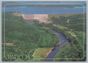 Branson MO~Air View Lake Taneycomo @ Table Rock Dam~Continental Postcard