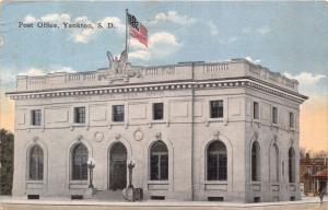 YANKTON SOUTH DAKOTA POST OFFICE~H J DOWLING PUBL POSTCARD c1927