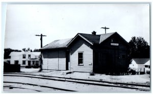 c1960 Unknown Iowa IA Exterior Railroad Train Depot Station RPPC Photo Postcard