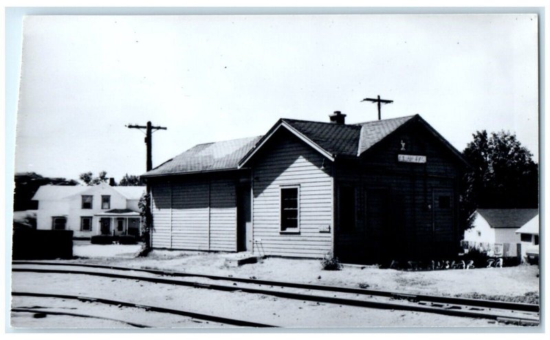 c1960 Unknown Iowa IA Exterior Railroad Train Depot Station RPPC Photo Postcard