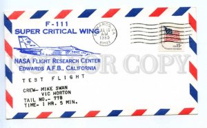 418808 USA 1980 year F-111 test flight Edwards SPACE COVER