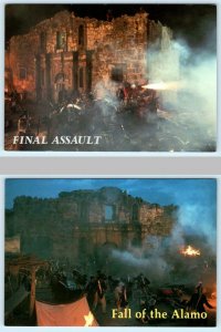 2 Postcards SAN ANTONIO, TX - Imax Movie Theatre FALL OF THE ALAMO 4x6- 1993