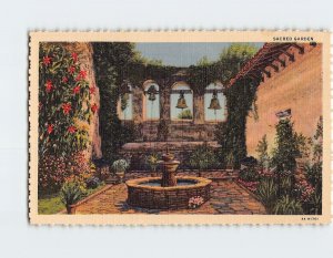 Postcard Sacred Garden, Mission San Juan Capistrano, California
