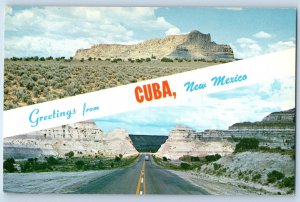 1960 Cuba New Mexico NM Vintage Postcard Greetings El Huersano Meso Highway 44