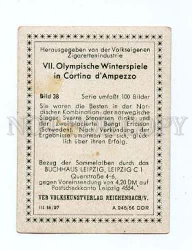 166967 VII Olympic Nordic combined skiers CIGARETTE card