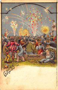 Germany Fire Works Schitzenfest Festival 1899 Postcard