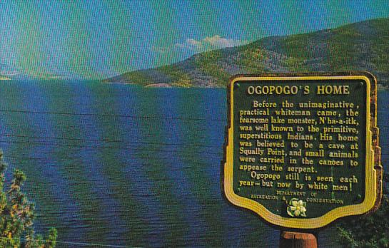 Canada Okanagan Lake Home Of The Ogopogo British Columbia