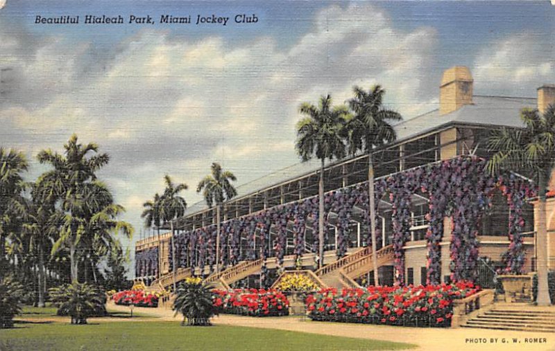 Hialeah Park, Miami FL USA Horse Racing Postal Used Unknown 