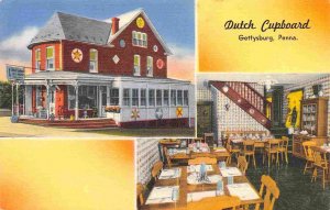 Dutch Food Cupboard Restaurant Gettysburg Pennsylvania 1950s linen postcard