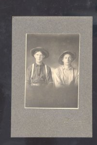 REAL PHOTO MOUNTED PHOTOGRAPH CALIFORNIA MISSOURI TWO MEN BOYS MO.