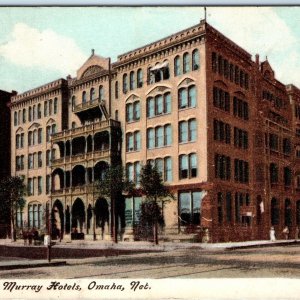 c1900s Omaha, NE Paxton & Murray Hotels Streetcar Downtown Main St Postcard A120