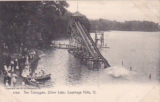 The Toboggan Slide Silver Lake Cuyahaga Falls Ohio Rotograph
