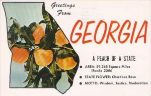 Georgia Greetings From Georgia A Peach Of A State 1953