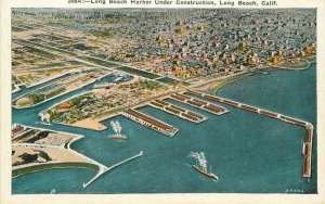 California Long Beach Harbor Construction Aerial Kashower Postcard 21-13778