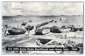 Anzio Italy Postcard US Fifth Army Ducks Beachhead 1944 Unposted Vintage