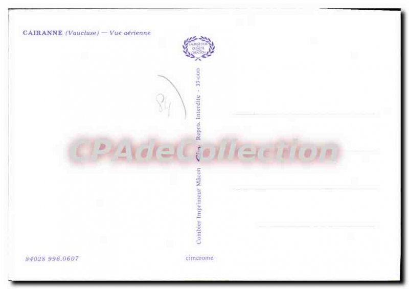 Postcard Modern Cairanne View Aerienne