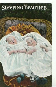 Children Postcard - Twin Babies - Sleeping Beauties - Ref 18130A
