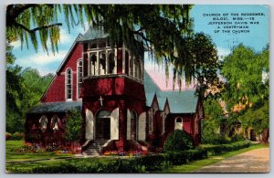 Biloxi Mississippi~Church Of The Redeemer Exterior View~PM 1946~Linen Postcard