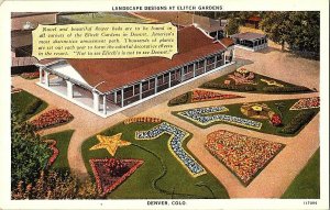 Landscape Designs Elitch Gardens Denver CO Vintage Postcard Standard View Card 