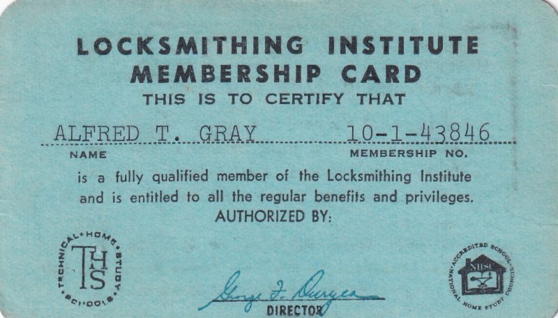 4- 1970s Certified Lock Smith Cards (61158)