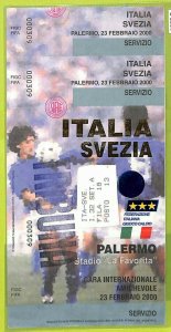 C1833 - Old 2000 ITALY VS SWEDEN FOOTBALL MATCH TICKET-