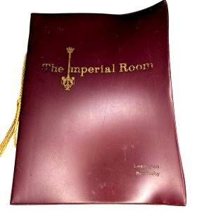 c1950s Lexington KY The Imperial Room House Restaurant Menu Book Vinyl Folder F3