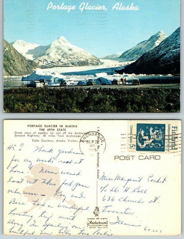 Portage Glacier off Seward Highway 50 miles from Anchorage,AK Alaska Vintage
