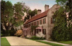 Three Hand Colored Postcards Tudor Mansion in Charleston, South Carolina~137630