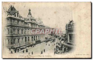 Old Postcard Lyon Bourse and Place des Cordeliers