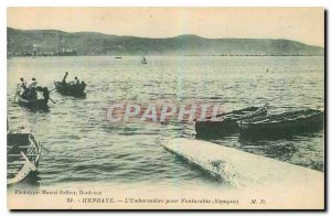 Old Postcard Hendaye for Hondarribia Esyagne the Embarcadere