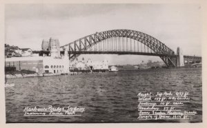 Harbour Bridge Sydney Australia Luna Park History Real Photo Postcard