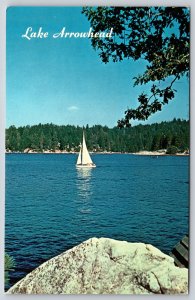 Lake Arrowhead California~Sailboat~San Bernardino Mountains~Vintage Postcard