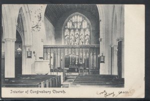 Somerset Postcard - Interior of Congresbury Church    RS14114