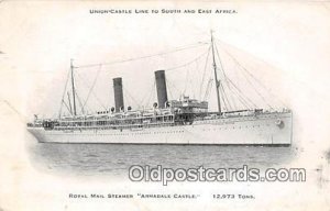 Royal Mail Steamer Armadale Castle Union Castle Line Ship Writing on back 