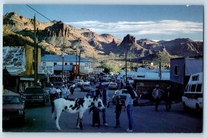 Oatman Arizona AZ Postcard Colorado River Series Classic cars Animals Cow 1960