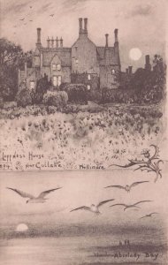 Luffness House at Sunset Phillimore Scottish Birds Old Postcard