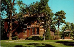 Joseph Smith Homestead Nauvoo Illinois IL Log Cabin Postcard VTG UNP Curtiech  