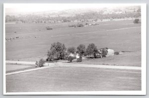 RPPC Minnesota Farm Vintage Aerial View House Livestock Photo Postcard G37