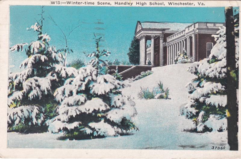US Postcard 1941 Handley High School, Winchester, VA. 31860 W13 SC #899
