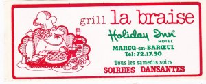 France Marcq-en-Baroeus Holiday Inn Vintage Luggage Label sk3450