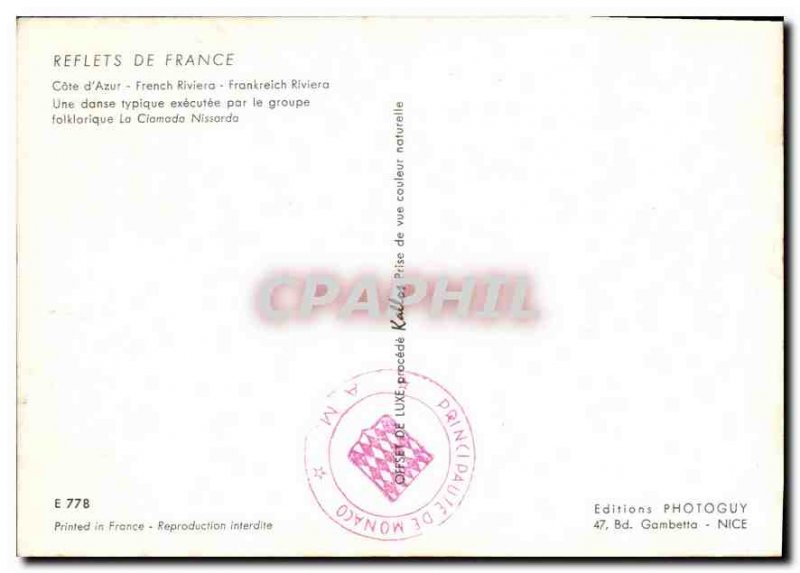 Modern Reflections of France Postcard French Riviera typical dance executed b...
