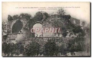 Old Postcard Cubzac Points Ruins Du Chateau Des Quatre Fils Aymon