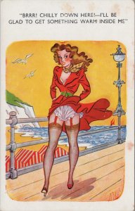 Comic Postcard - Risque, Saucy, Underwear, Stockings, Seaside Humour   XT371