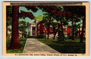College Campus Women's Division Radford Virginia Postcard Linen Unposted
