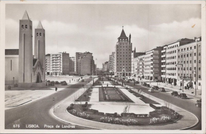 RPPC Postcard Praça de Londres Lisboa Portugal