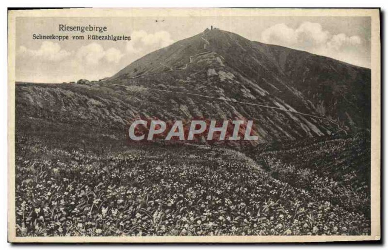 Old Postcard Riesengebirge Schneekoppe Vom Rubezhlgarten