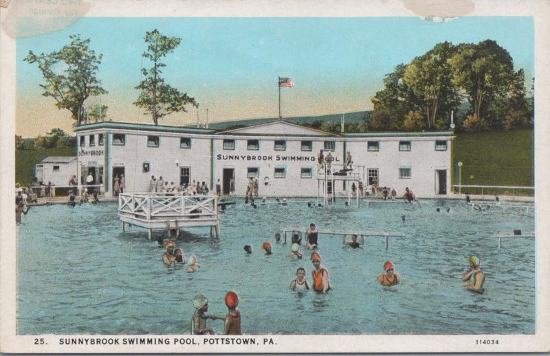 Postcard Sunnybrook Swimming Pool Pottstown PA