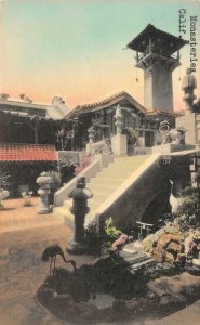 Court of the Orient, Mission Inn, Riverside, CA c1930s Hand-Colored Postcard